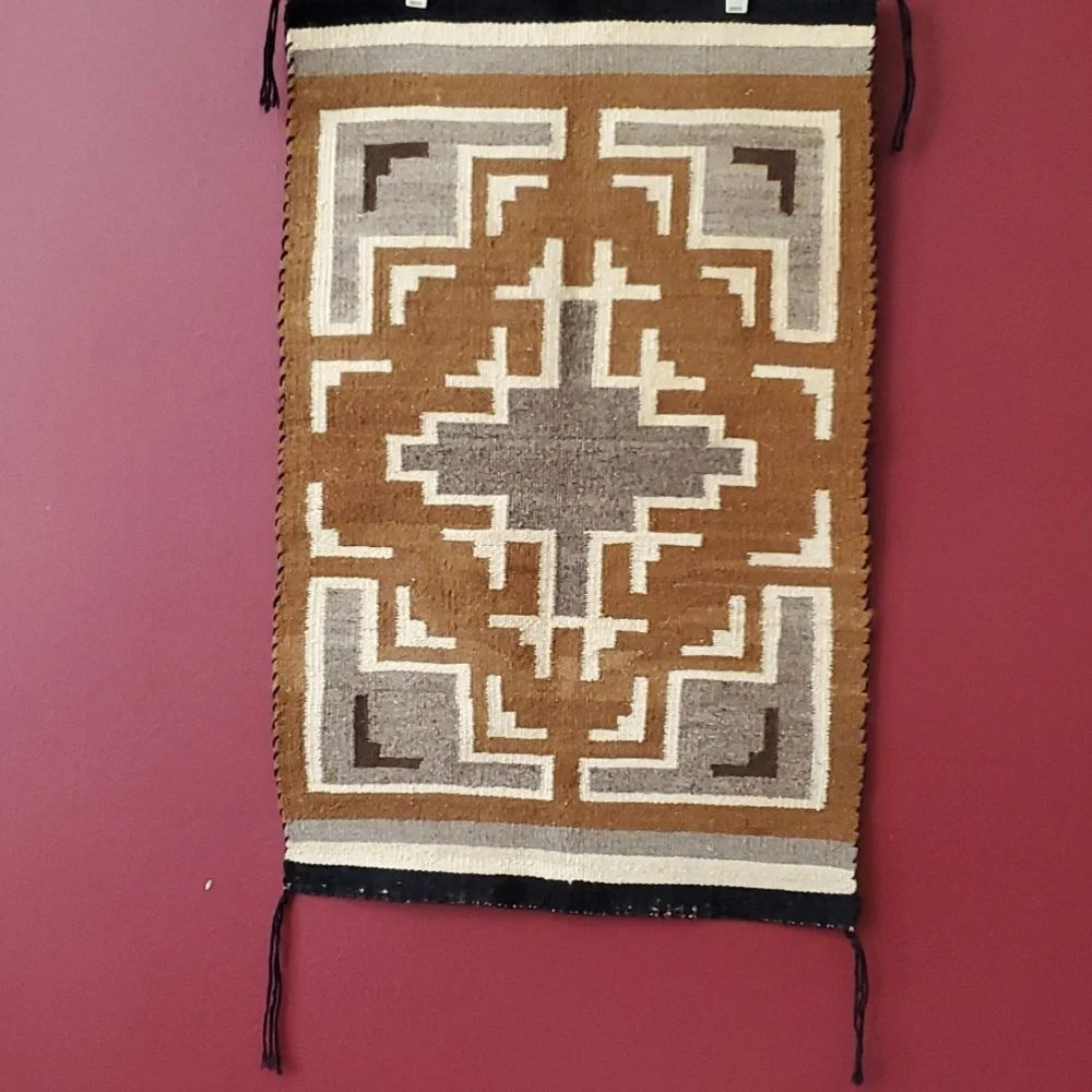 Vintage Two Grey Hills Navajo Rug WITH Authentication! - Picture 3 of 9
